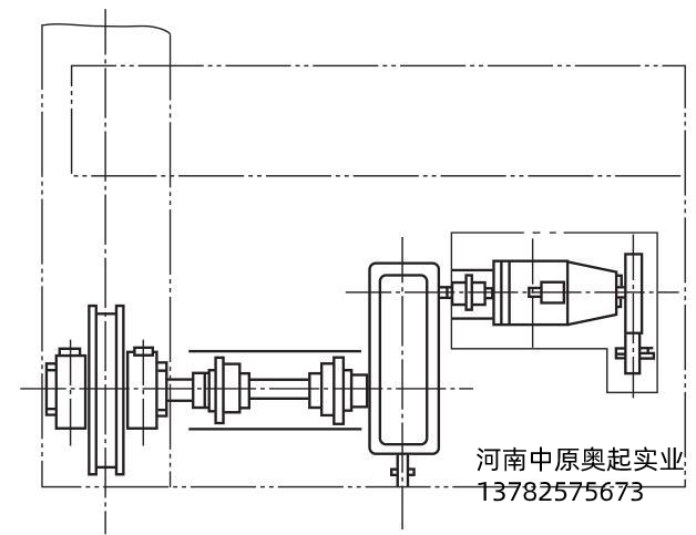 圖1-2傳統(tǒng)橋式起重機大車運行機構